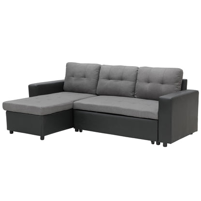 Sarantino Corner Sofa Linen Lounge Couch L-shaped Modular Furniture Home Chaise Grey-Furniture &gt; Sofas-PEROZ Accessories