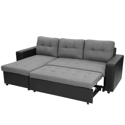 Sarantino Corner Sofa Linen Lounge Couch L-shaped Modular Furniture Home Chaise Grey-Furniture &gt; Sofas-PEROZ Accessories