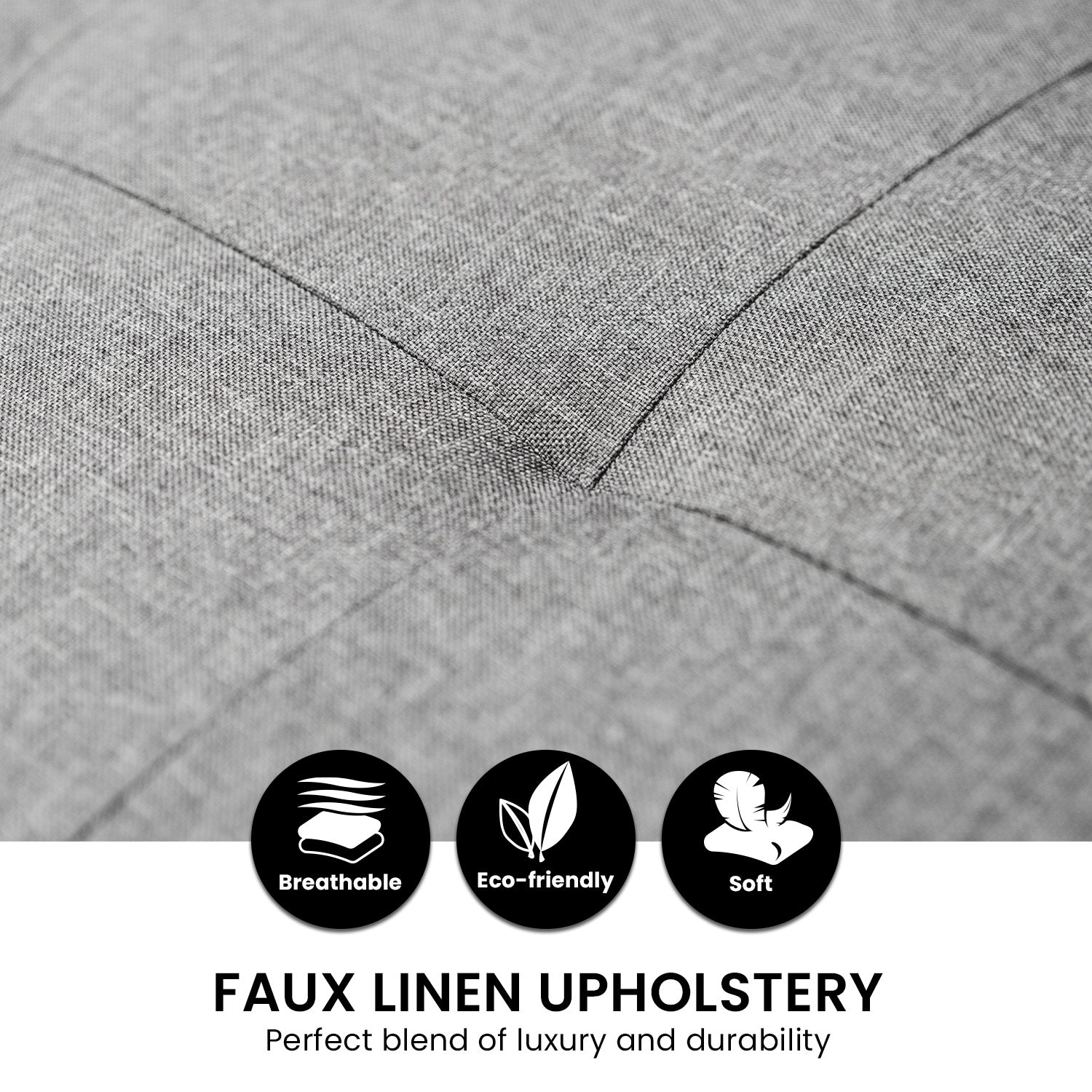 Sarantino Corner Sofa Linen Lounge Couch L-shaped Modular Furniture Home Chaise Grey-Furniture &gt; Sofas-PEROZ Accessories