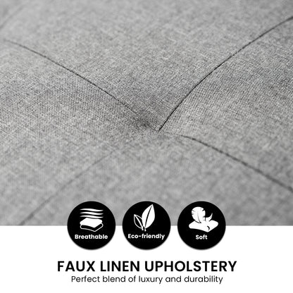 Sarantino Corner Sofa Linen Lounge Couch L-shaped Modular Furniture Home Chaise Grey-Furniture &gt; Sofas-PEROZ Accessories