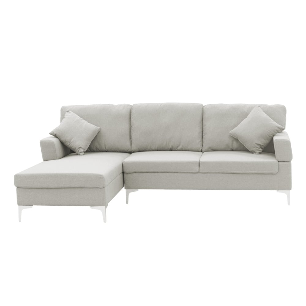 Sarantino Linen Corner Sofa Couch Lounge L-shape W/right Chaise Seat Light Grey-Furniture &gt; Sofas-PEROZ Accessories