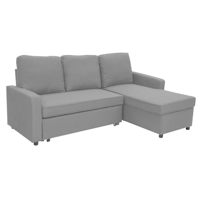Sarantino3-seater Corner Sofa Bed With Storage Lounge Chaise Couch - Light Grey-Furniture &gt; Sofas-PEROZ Accessories