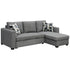 Sarantino Fontana Pullout Sofa Bed with Storage Chaise Lounge - Grey-Furniture > Sofas-PEROZ Accessories