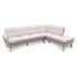 Sarantino Faux Linen Corner Sofa Lounge L-shaped Chaise Light Grey-Furniture > Sofas-PEROZ Accessories