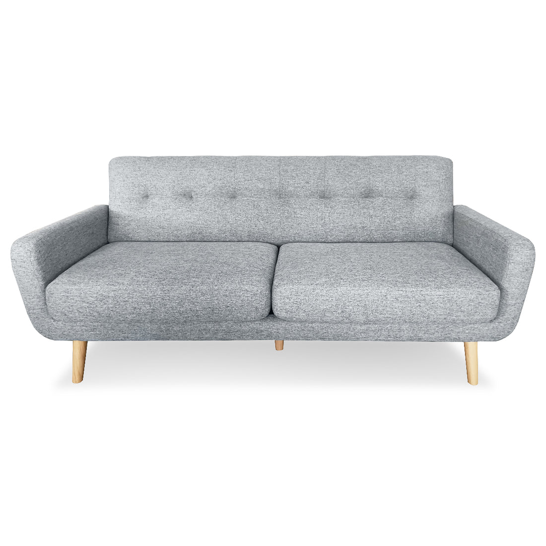 Sarantino 6-Seater Linen Sofa Set Couch Futon - Light Grey-Furniture &gt; Sofas-PEROZ Accessories