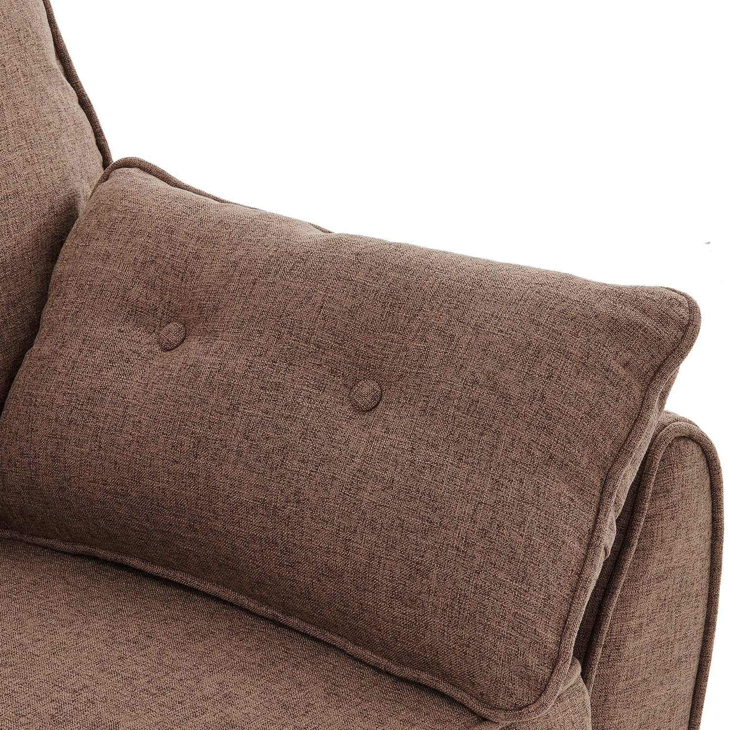 Sarantino 3 Seater Modular Linen Fabric Sofa Bed Couch Futon Suite - Brown-Furniture &gt; Sofas-PEROZ Accessories