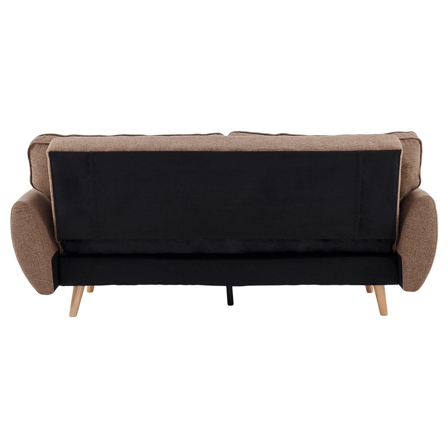 Sarantino 3 Seater Modular Linen Fabric Sofa Bed Couch Futon Suite - Brown-Furniture &gt; Sofas-PEROZ Accessories