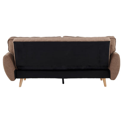 Sarantino 3 Seater Modular Linen Fabric Sofa Bed Couch Futon Suite - Brown-Furniture &gt; Sofas-PEROZ Accessories