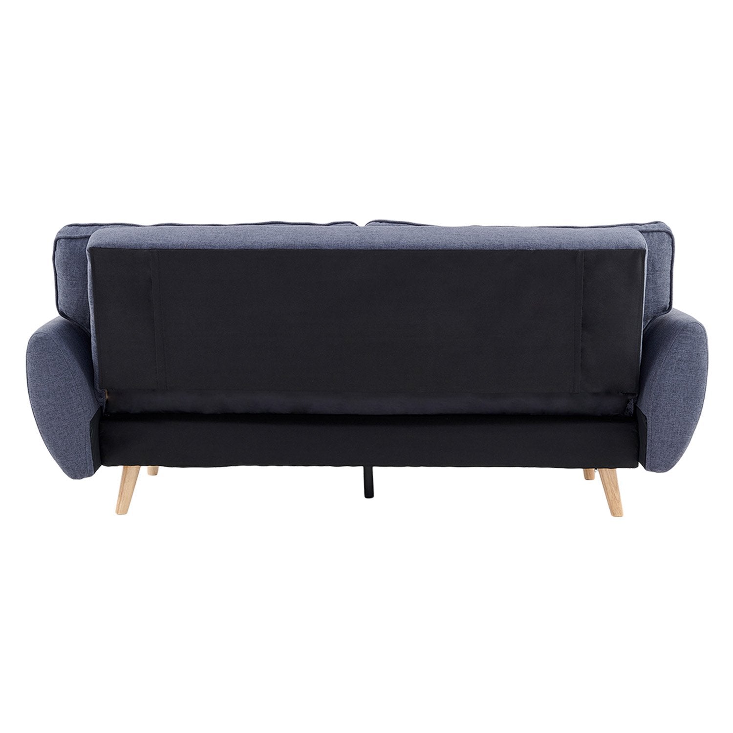 Sarantino 3 Seater Modular Linen Fabric Sofa Bed Couch Futon Suite - Dark Grey-Furniture &gt; Sofas-PEROZ Accessories