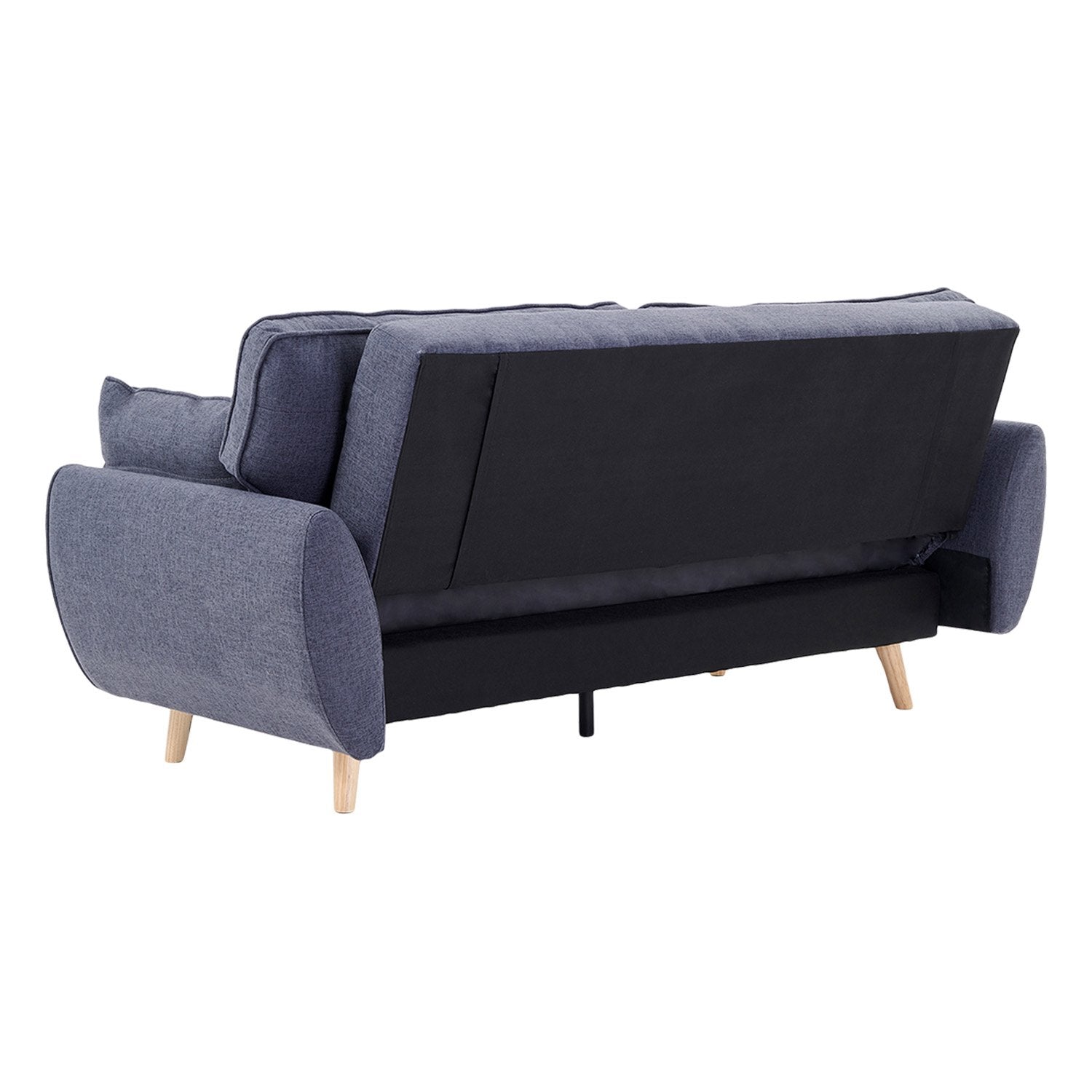 Sarantino 3 Seater Modular Linen Fabric Sofa Bed Couch Futon Suite - Dark Grey-Furniture &gt; Sofas-PEROZ Accessories