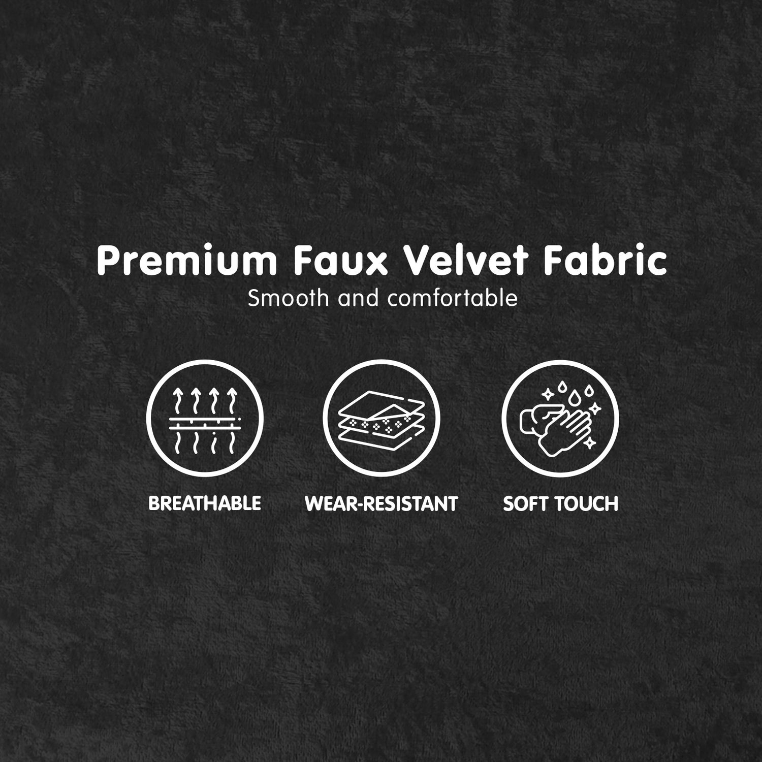 Sarantino 3 Seater Faux Velvet Wooden Sofa Bed Couch Furniture - Black-Furniture &gt; Sofas-PEROZ Accessories