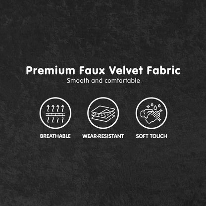 Sarantino 3 Seater Faux Velvet Wooden Sofa Bed Couch Furniture - Black-Furniture &gt; Sofas-PEROZ Accessories