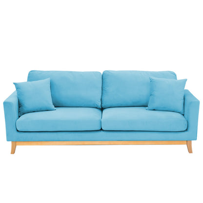 Sarantino 3 Seater Faux Velvet Wooden Sofa Bed Couch Furniture - Blue-Furniture &gt; Sofas-PEROZ Accessories