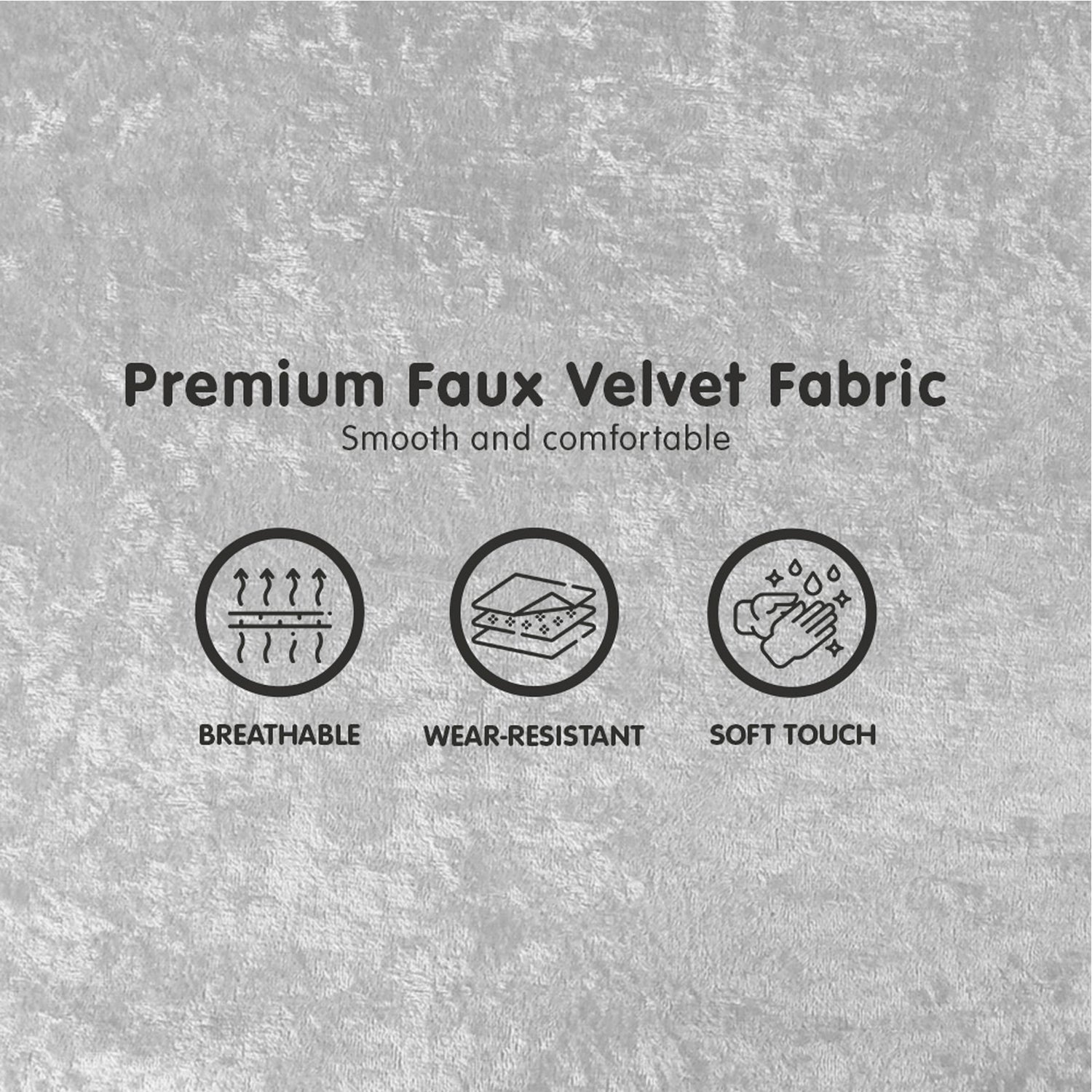 Sarantino 3 Seater Faux Velvet Sofa Bed Couch Furniture Light Grey-Furniture &gt; Sofas-PEROZ Accessories