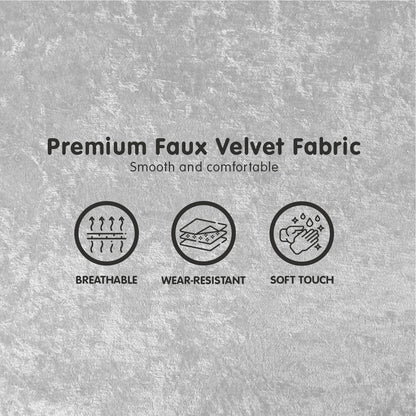 Sarantino 3 Seater Faux Velvet Sofa Bed Couch Furniture Light Grey-Furniture &gt; Sofas-PEROZ Accessories