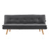 Sarantino 3 Seater Linen Sofa Bed Couch Lounge Futon - Dark Grey-Furniture > Sofas-PEROZ Accessories
