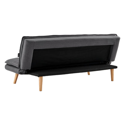 Sarantino 3 Seater Linen Sofa Bed Couch Lounge Futon - Dark Grey-Furniture &gt; Sofas-PEROZ Accessories