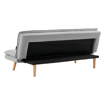 Sarantino 3 Seater Linen Couch Sofa Bed Lounge Futon - Light Grey-Furniture &gt; Sofas-PEROZ Accessories