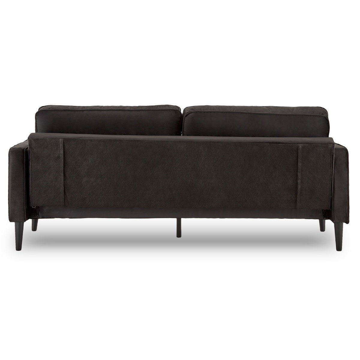 Sarantino Faux Velvet Sofa Bed Couch Furniture Lounge Suite - Black-Furniture &gt; Sofas-PEROZ Accessories