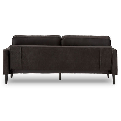 Sarantino Faux Velvet Sofa Bed Couch Furniture Lounge Suite - Black-Furniture &gt; Sofas-PEROZ Accessories