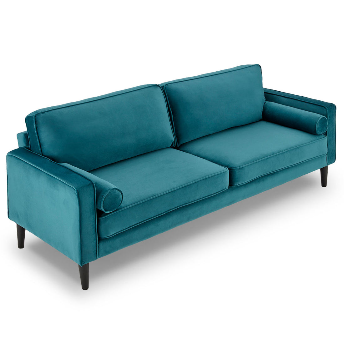 Sarantino Faux Velvet Sofa Bed Couch Furniture Lounge Suite Seat Blue-Furniture &gt; Sofas-PEROZ Accessories
