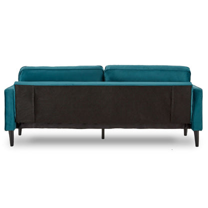 Sarantino Faux Velvet Sofa Bed Couch Furniture Lounge Suite Seat Blue-Furniture &gt; Sofas-PEROZ Accessories