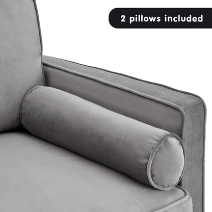 Sarantino Faux Velvet Sofa Bed Couch Furniture Lounge Suite Seat Grey-Furniture &gt; Sofas-PEROZ Accessories