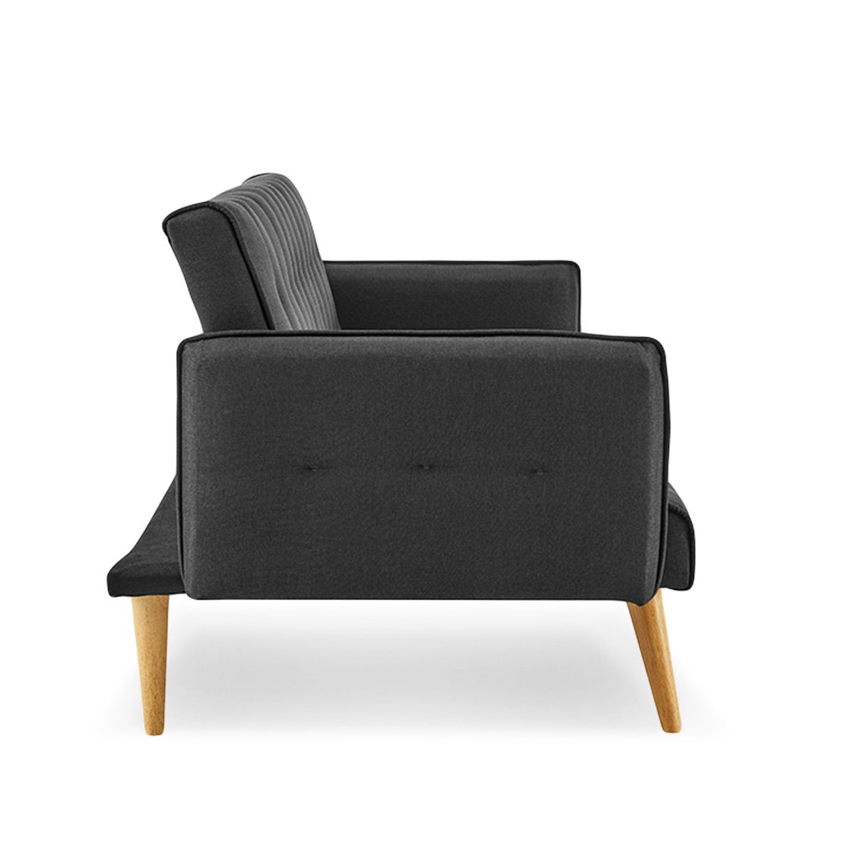 Sarantino 3 Seater Modular Linen Fabric Sofa Bed Couch - Black-Furniture &gt; Sofas-PEROZ Accessories