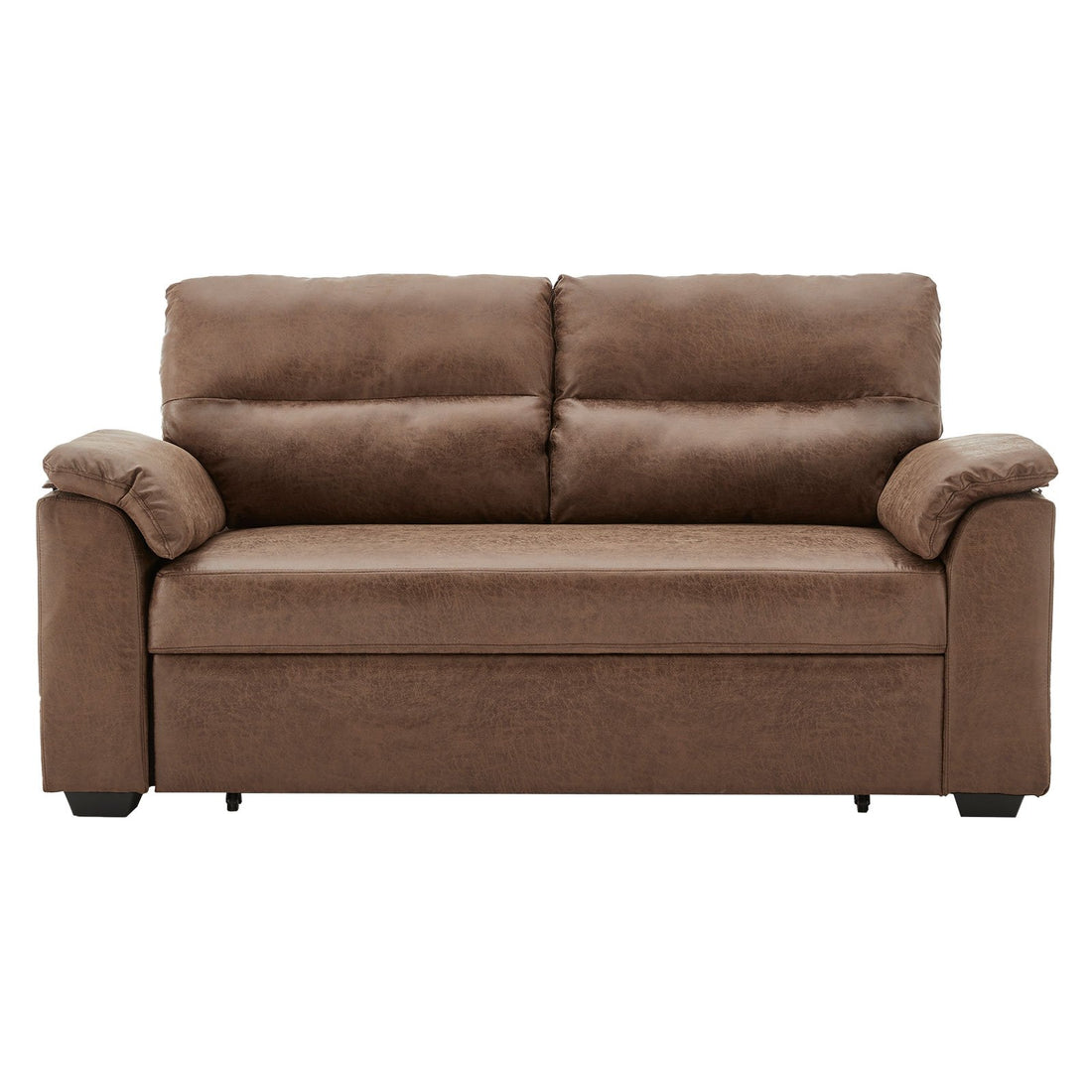Sarantino Distressed Fabric Sofa Bed Couch Lounge - Brown-Furniture &gt; Sofas-PEROZ Accessories