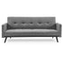 Sarantino Tufted Faux Linen 3-Seater Sofa Bed with Armrests - Light Grey-Furniture > Sofas-PEROZ Accessories
