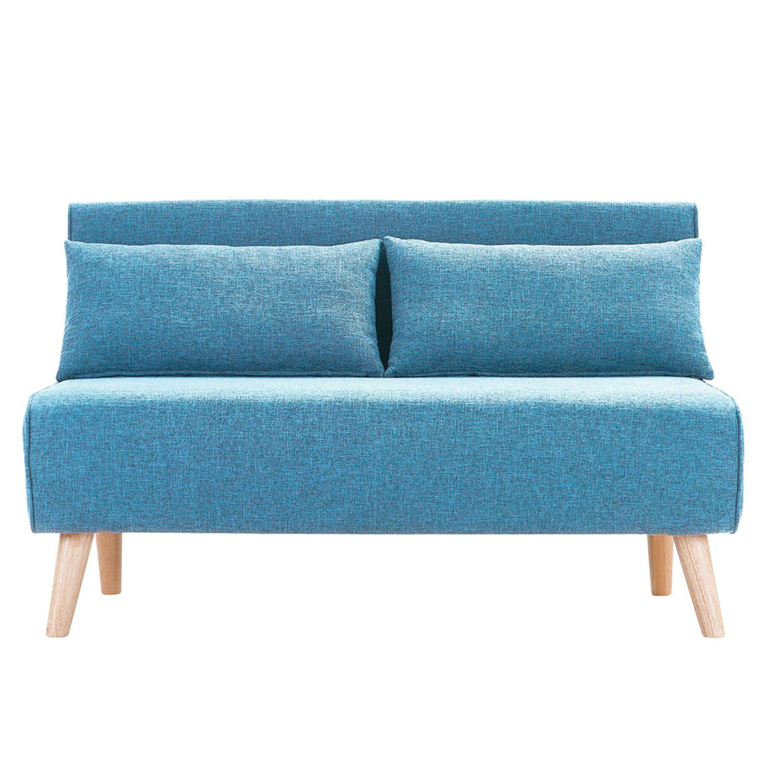 Sarantino Adjustable Corner Sofa 2-Seater Lounge Linen Bed Seat - Blue-Furniture &gt; Sofas-PEROZ Accessories