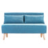 Sarantino Adjustable Corner Sofa 2-Seater Lounge Linen Bed Seat - Blue-Furniture > Sofas-PEROZ Accessories