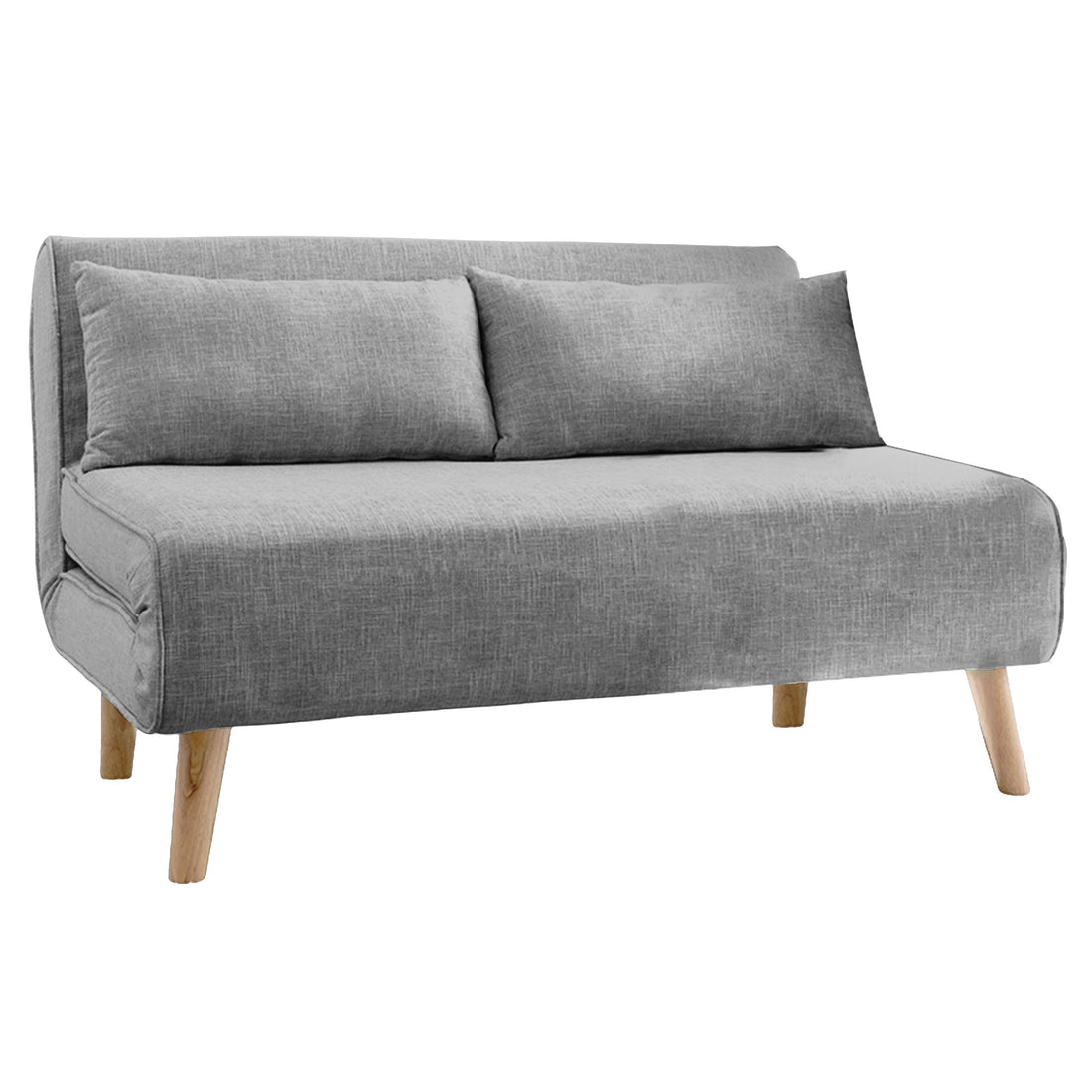 Sarantino 2-Seater Adjustable Sofa Bed Lounge Faux Linen - Grey-Furniture &gt; Sofas-PEROZ Accessories