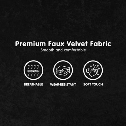 Sarantino 2-Seater Adjustable Sofa Bed Lounge Faux Velvet - Black-Furniture &gt; Sofas-PEROZ Accessories