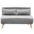 Sarantino 2-Seater Adjustable Sofa Bed Lounge Faux Velvet - Light Grey-Furniture > Sofas-PEROZ Accessories