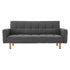 Sarantino 3-Seater Fabric Sofa Bed Futon - Dark Grey-Furniture > Sofas-PEROZ Accessories