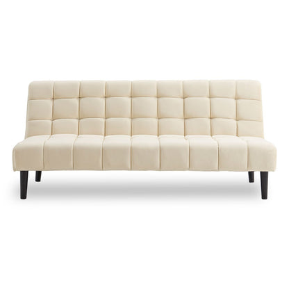 Sarantino Faux Suede Fabric Sofa Bed Furniture Lounge Seat Beige-Furniture &gt; Sofas-PEROZ Accessories