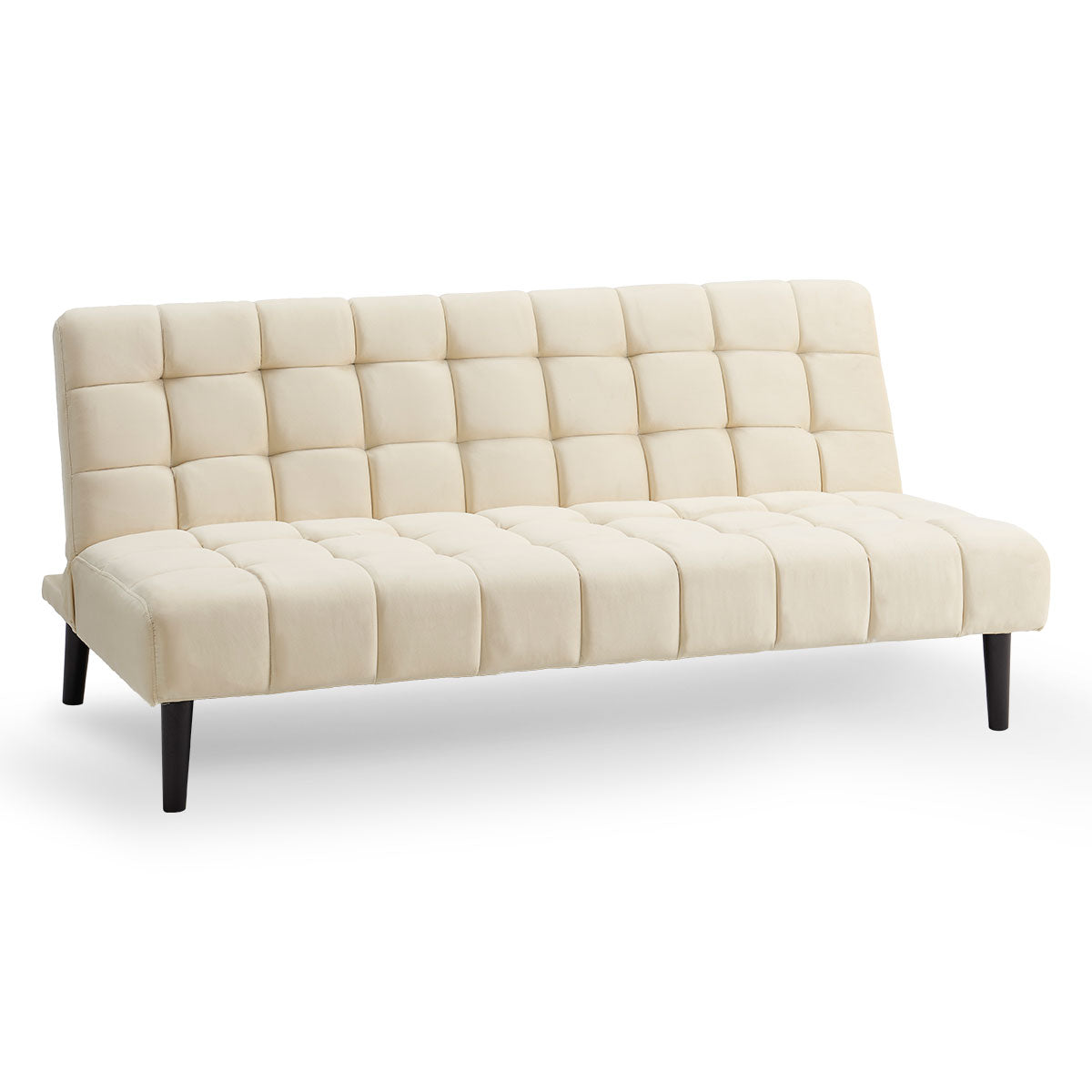 Sarantino Faux Suede Fabric Sofa Bed Furniture Lounge Seat Beige-Furniture &gt; Sofas-PEROZ Accessories