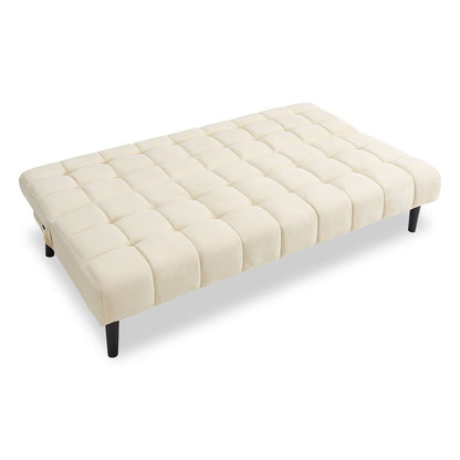Sarantino Faux Suede Fabric Sofa Bed Furniture Lounge Seat Beige-Furniture &gt; Sofas-PEROZ Accessories