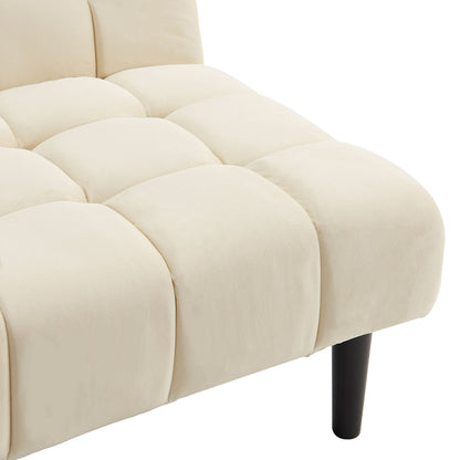 Sarantino Faux Suede Fabric Sofa Bed Furniture Lounge Seat Beige-Furniture &gt; Sofas-PEROZ Accessories