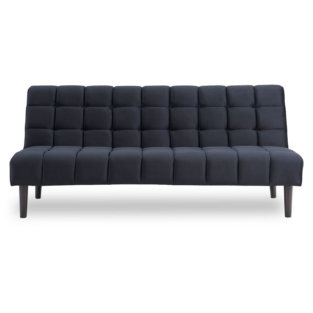 Sarantino Faux Suede Fabric Sofa Bed Furniture Lounge Seat Black-Furniture &gt; Sofas-PEROZ Accessories