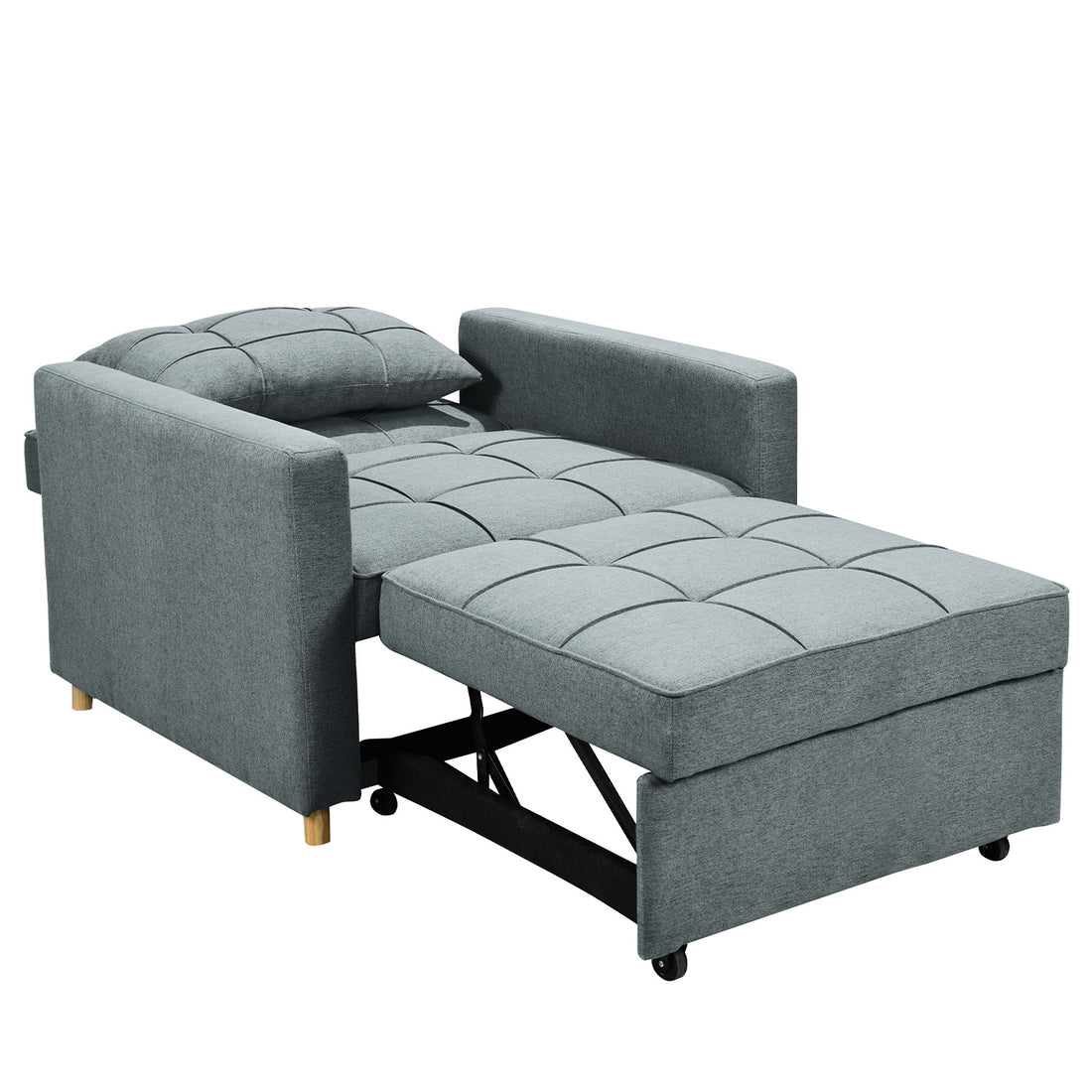 Sarantino Suri 3-in-1 Convertible Sofa Chair Bed - Airforce Blue-Furniture &gt; Sofas-PEROZ Accessories