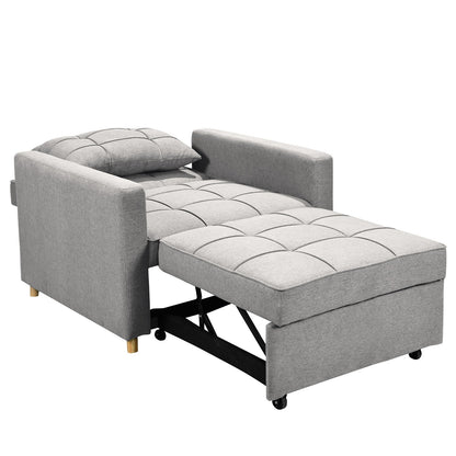 Sarantino Suri 3-in-1 Convertible Sofa Chair Bed Lounger - Light Grey-Furniture &gt; Sofas-PEROZ Accessories