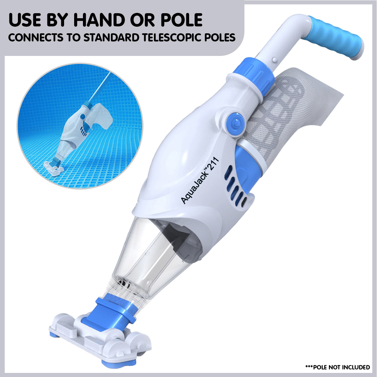 Aquajack 211 Cordless Rechargeable Spa and Pool Vacuum Cleaner-Pool Cleaners-PEROZ Accessories