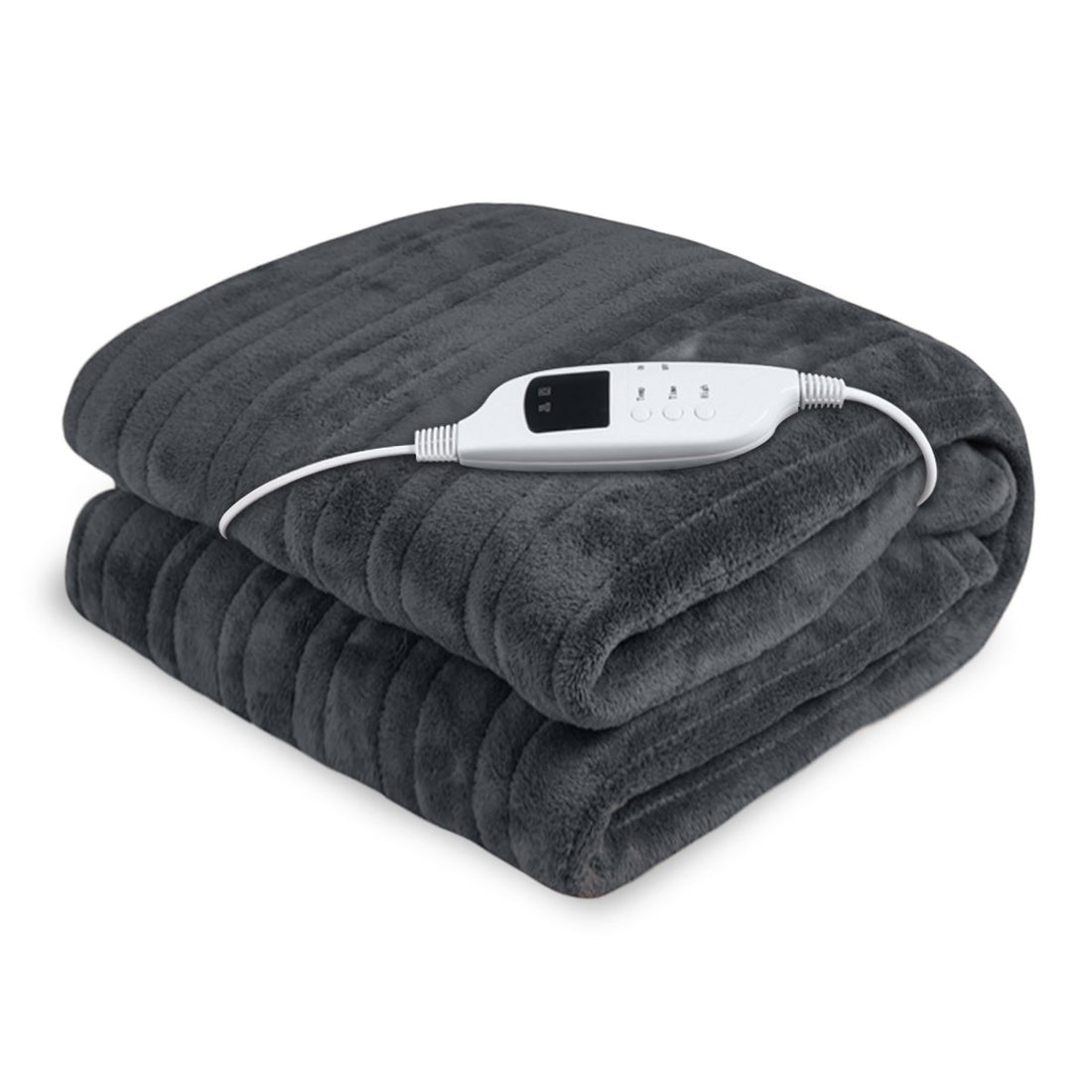 Laura Hill Heated Electric Blanket Throw Rug Coral Warm Fleece Grey-Home &amp; Garden &gt; Bedding-PEROZ Accessories