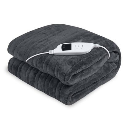 Laura Hill Heated Electric Blanket Throw Rug Coral Warm Fleece Grey-Home &amp; Garden &gt; Bedding-PEROZ Accessories
