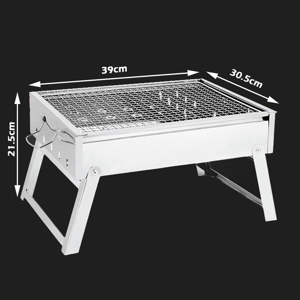 Charcoal BBQ Grill Stainless Steel Portable Outdoor Steel Rack Roaster Smoker-Home &amp; Garden &gt; BBQ-PEROZ Accessories