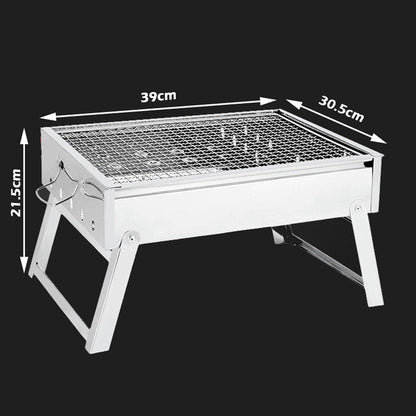 Charcoal BBQ Grill Stainless Steel Portable Outdoor Steel Rack Roaster Smoker-Home &amp; Garden &gt; BBQ-PEROZ Accessories