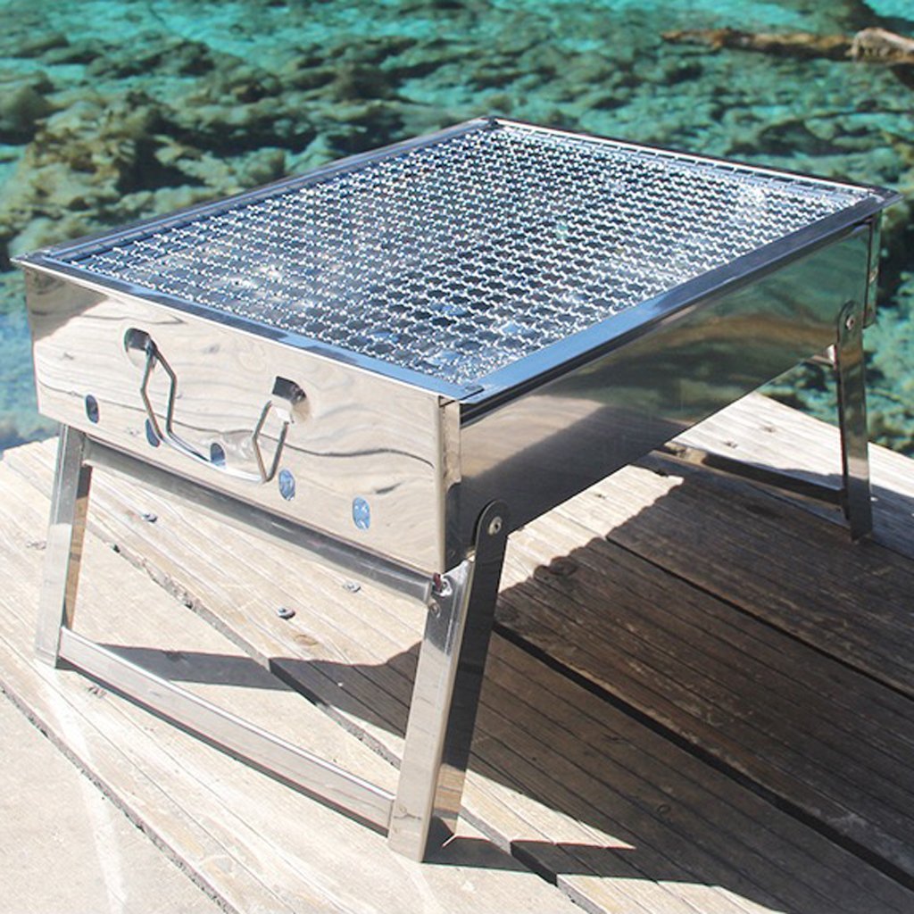 Charcoal BBQ Grill Stainless Steel Portable Outdoor Steel Rack Roaster Smoker-Home &amp; Garden &gt; BBQ-PEROZ Accessories