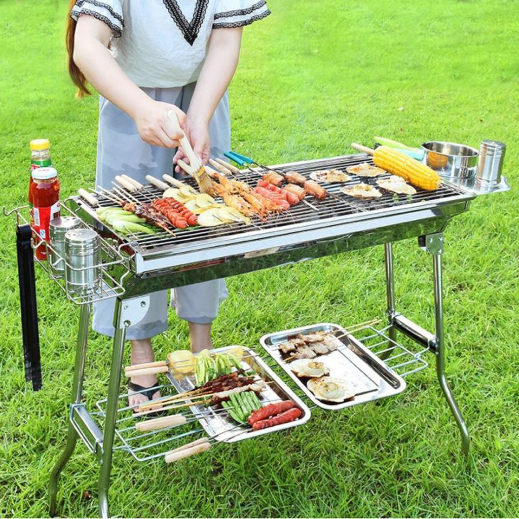 BBQ Grill Barbecue Set Charcoal Kabob Stove Portable Foldable Camping Picnic-Home &amp; Garden &gt; BBQ-PEROZ Accessories